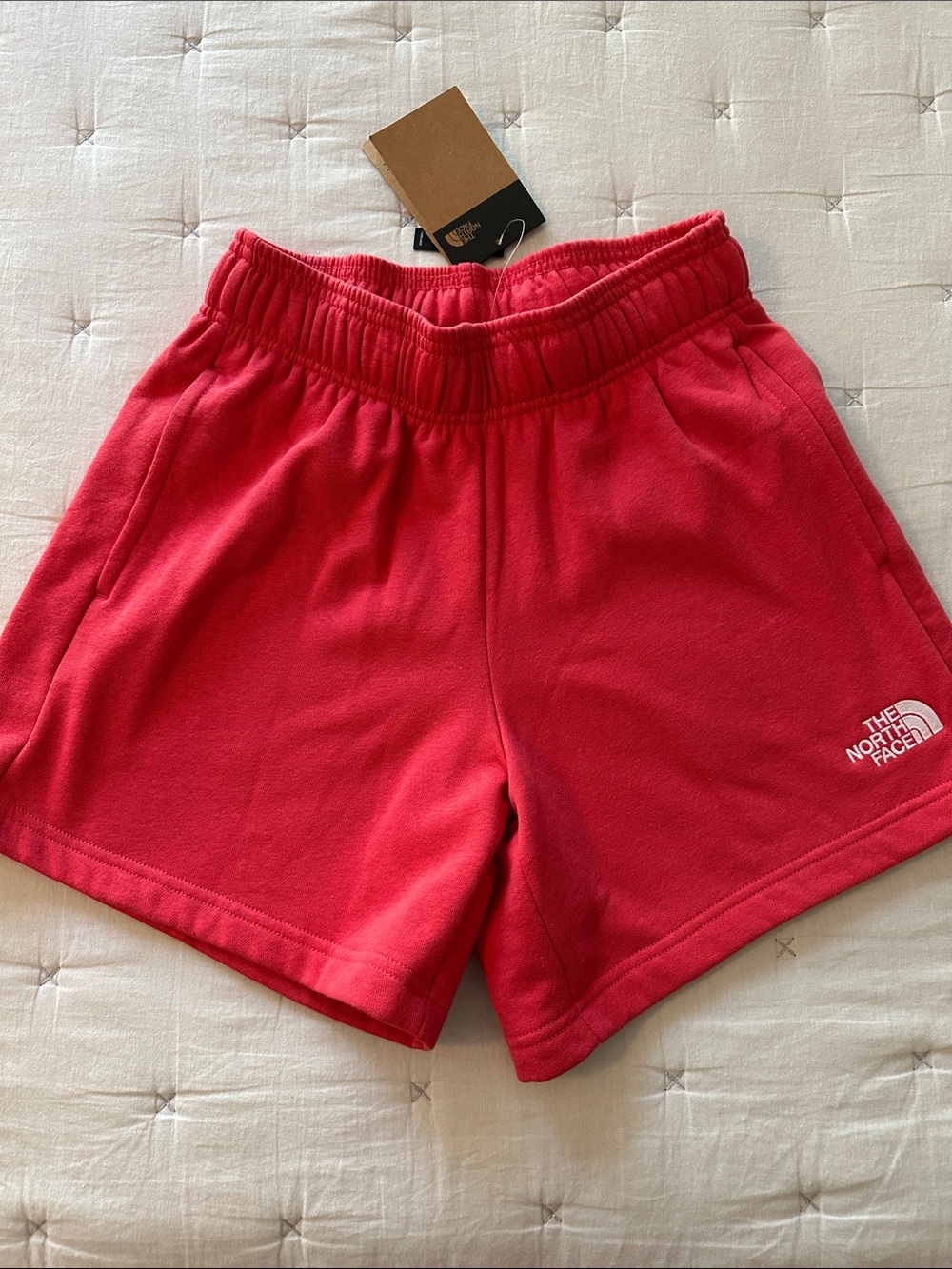 The North Face Women's Coral-Red Athletic Fleece Shorts- NWT